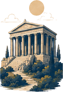 A hilltop temple reached by a broad stair